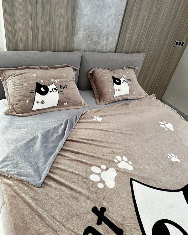 Плюшевое постельное белье с котиками CAT LOVERS 1097 фото